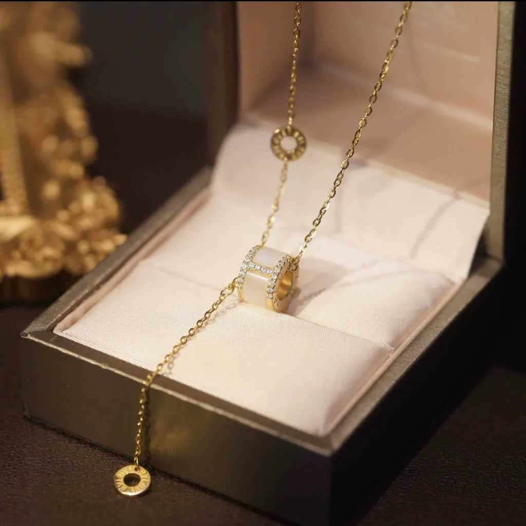 925 sterling silver pendant necklace - golden