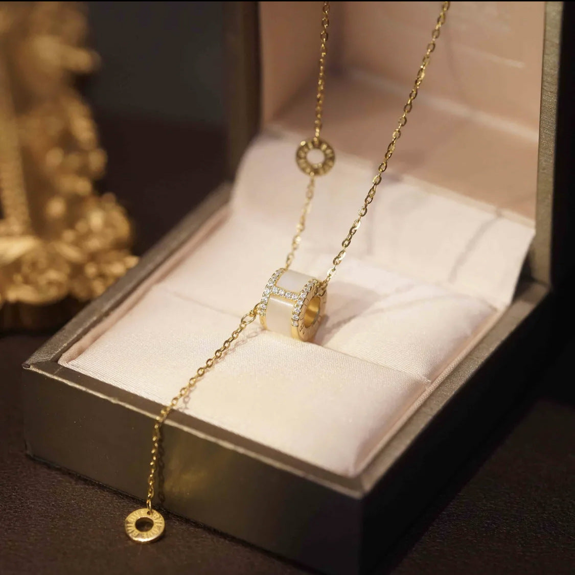 925 sterling silver pendant necklace - golden