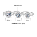 S925 Sterling Silver Round Moissanite Micro-Pave Ring