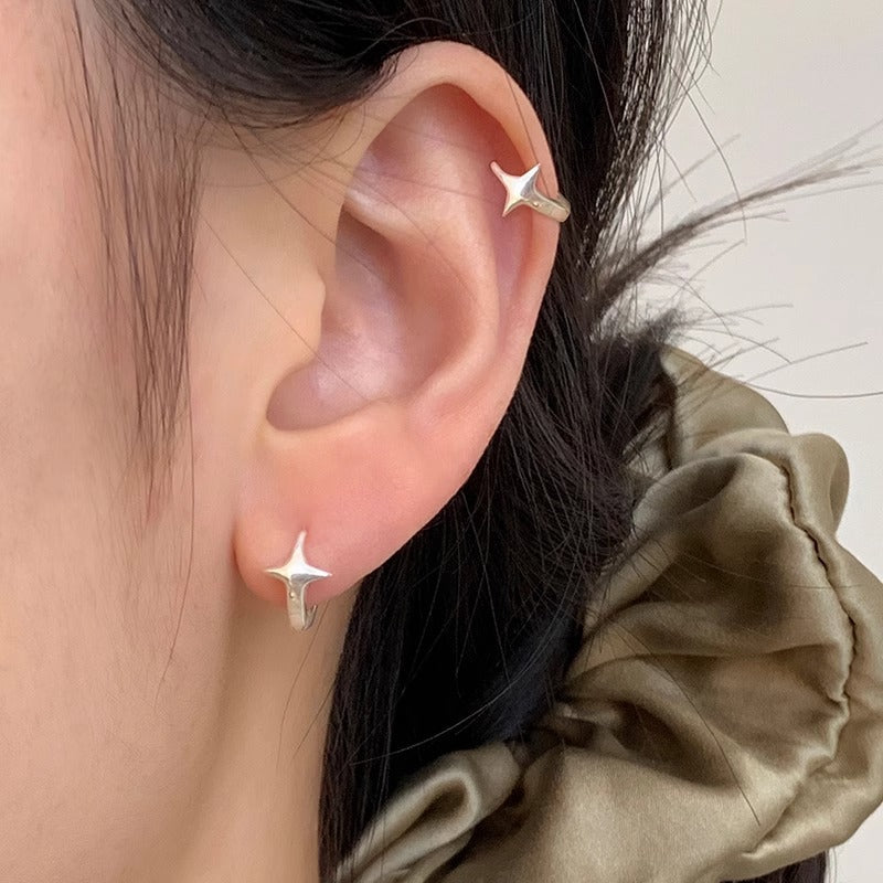 S925 sterling silver star earrings