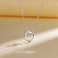 925 pure silver double hoop pendant necklace-silvery