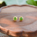 925 sterling silver jade earrings - golden