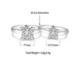S925 Sterling Silver Square-Cut Moissanite Ring
