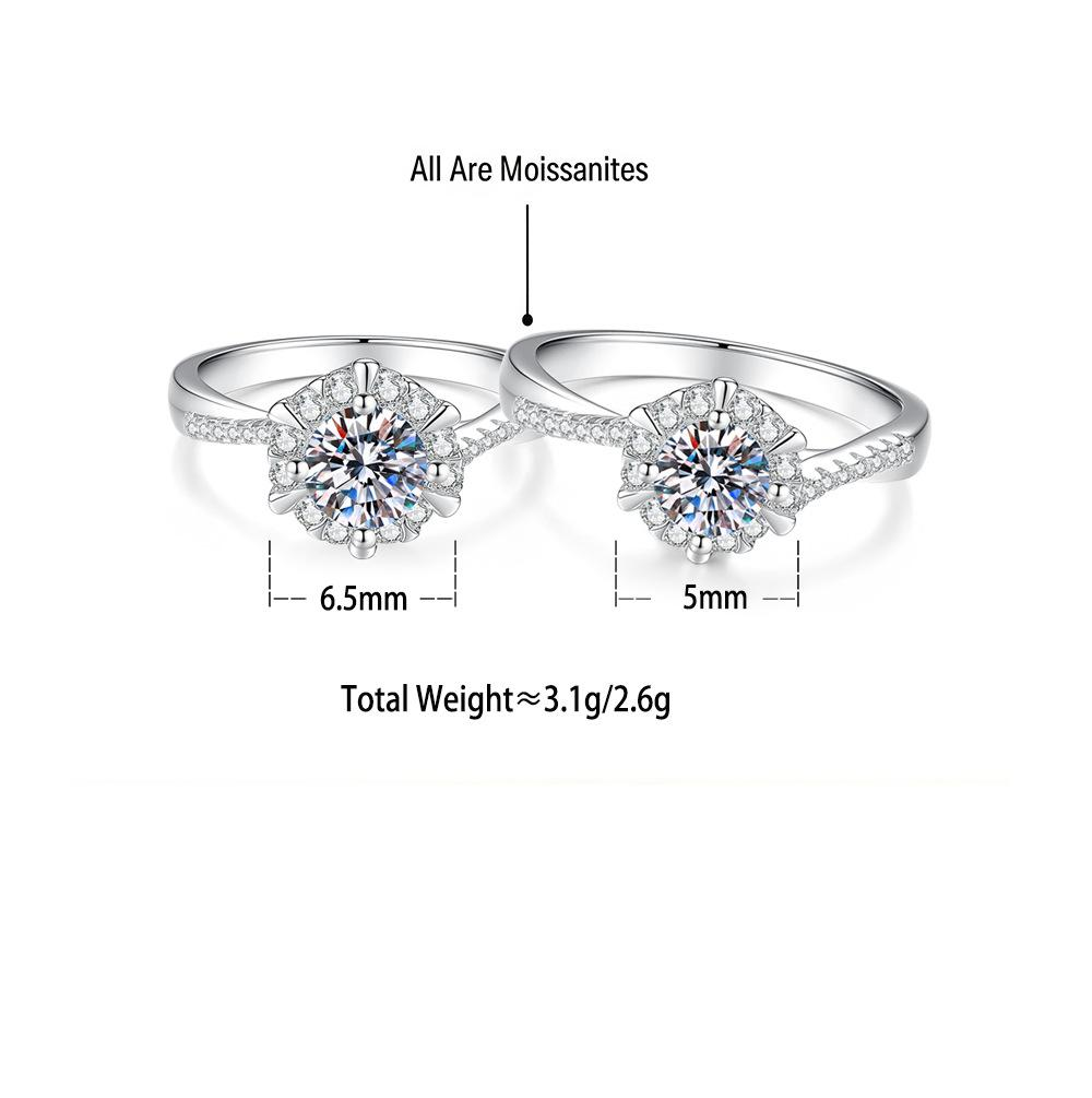 S925 Sterling Silver Moissanite Ring