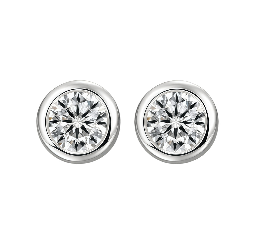 S925 Silver Round Moissanite Bubble Stud Earrings
