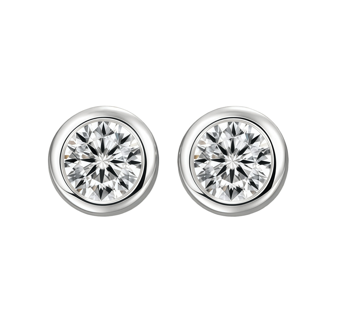 S925 Silver Round Moissanite Bubble Stud Earrings