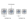 S925 Sterling Silver Square Moissanite Stud Earrings with "Starry Sky" Faceting