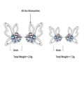 S925 Sterling Silver Moissanite Butterfly Stud Earrings
