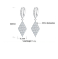 S925 Sterling Silver Marquise Moissanite Diamond-Shaped Earrings
