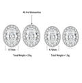 S925 Sterling Silver Oval Moissanite Stud Earrings