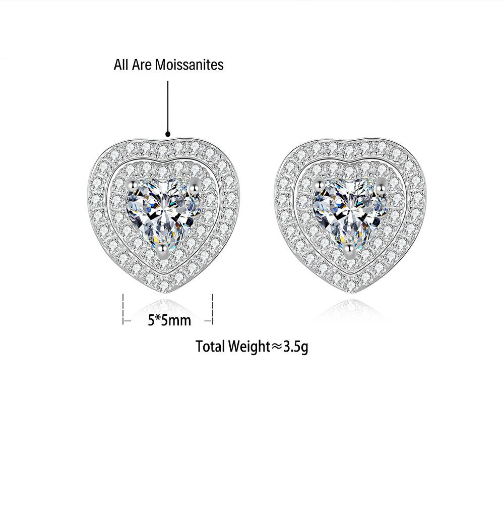 S925 Sterling Silver Moissanite Stud Earrings