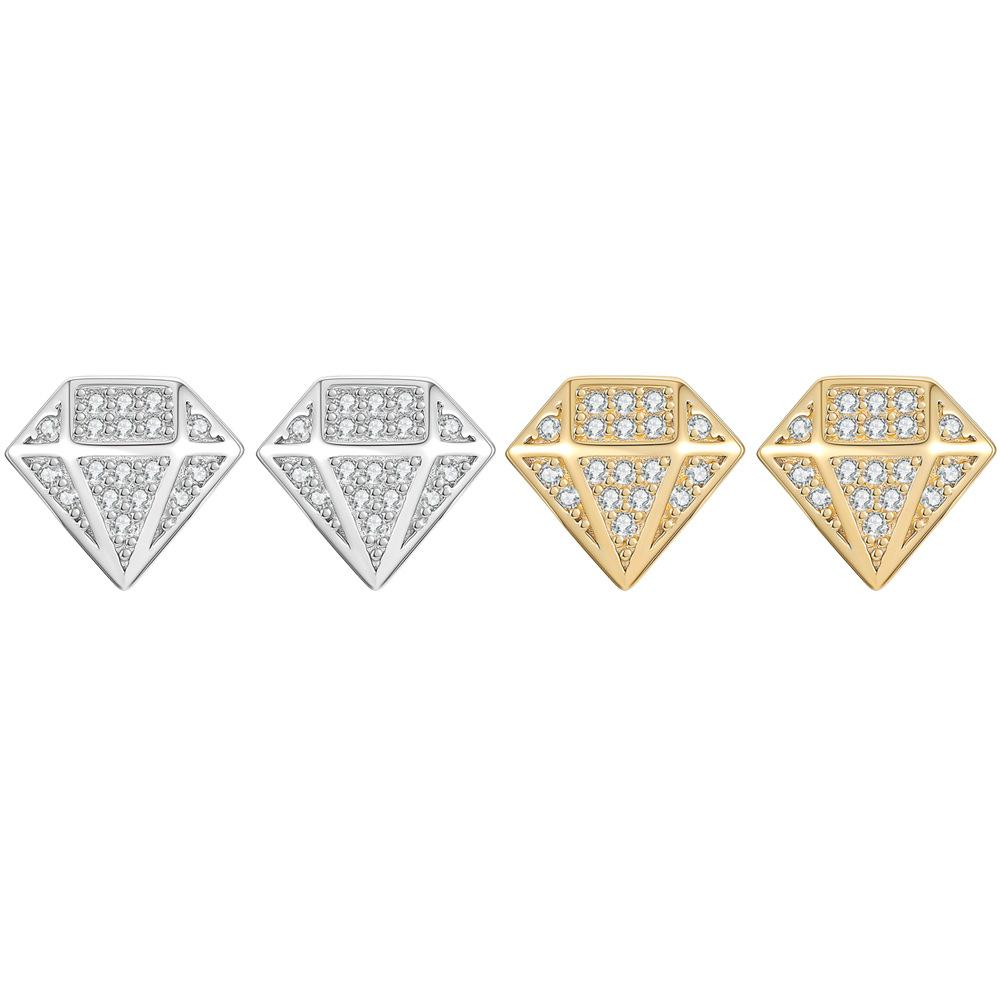 S925 Silver Diamond-Shaped Moissanite Earrings