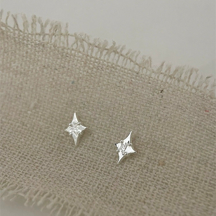 925 sterling silver star earrings - silvery