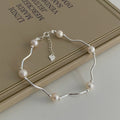 925 sterling silver freshwater pearl bracelet - silvery