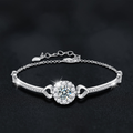 S925 Sterling Silver Moissanite Heart Snowflake Bracelet