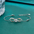 925 Sterling Silver Moissanite Figure 8 Bracelet