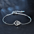 925 Sterling Silver Moissanite Interlocking Bracelet