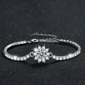 S925 Silver Moissanite Sunflower Bracelet