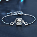 925 Sterling Silver Sugar Cube Moissanite Bracelet