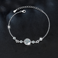 925 Sterling Silver Moissanite Round Star Bracelet