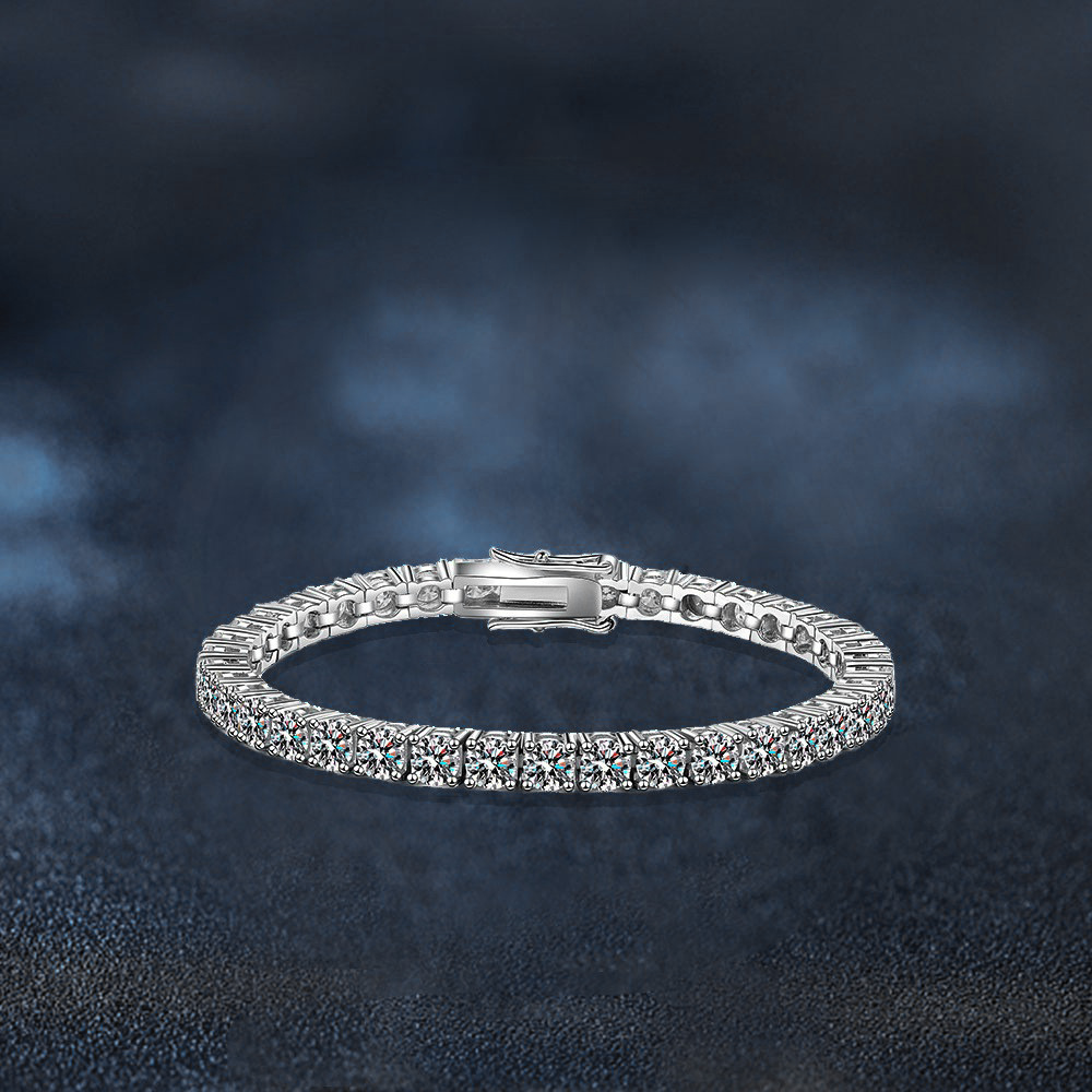 S925 Sterling Silver Bracelet Fully Set with Moissanite