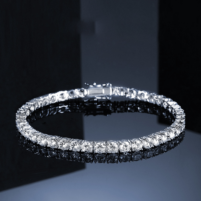 925 Sterling Silver Moissanite 2mm Full Set Tennis Bracelet