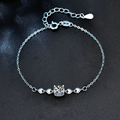 925 Sterling Silver Heart-Shaped Bull Head Moissanite Bracelet