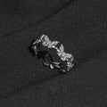 925 sterling silver butterfly set sparkling zirconium ring - silvery