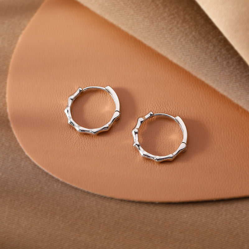 S925 sterling silver ear buckle - silvery