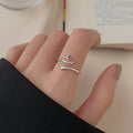S925 Pure Silver Serpentine Ring - Silvery