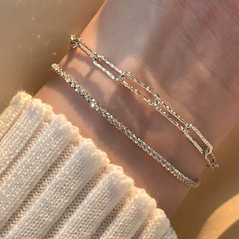 23/2000  S925 silver glitter bracelet-silvery