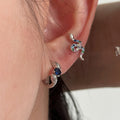 925 sterling silver snake shaped ear buckle - silvery