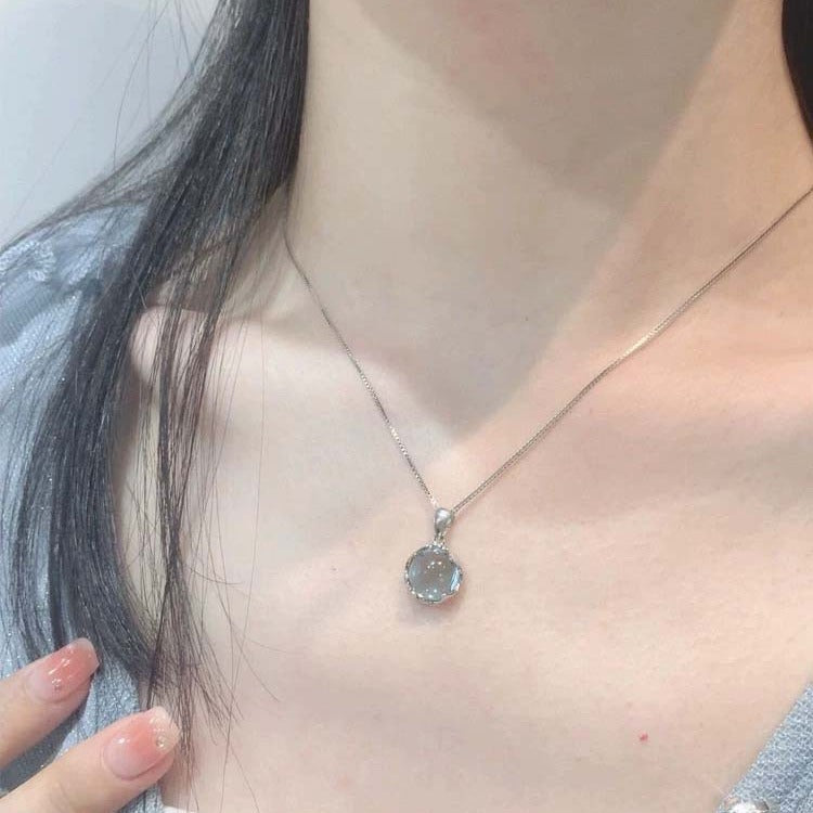 S925 sterling silver necklace - silvery