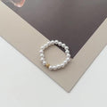 925 Silver Pearl Elastic Rope Ring