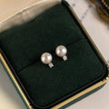 925 sterling silver pearl earrings - silvery