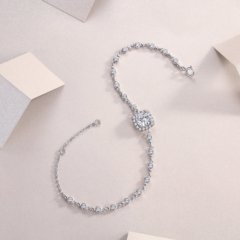 1 Carat Moissanite Chain Bracelet