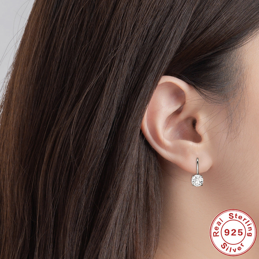 1-Carat Moissanite Four-Prong Earrings – detail view 3