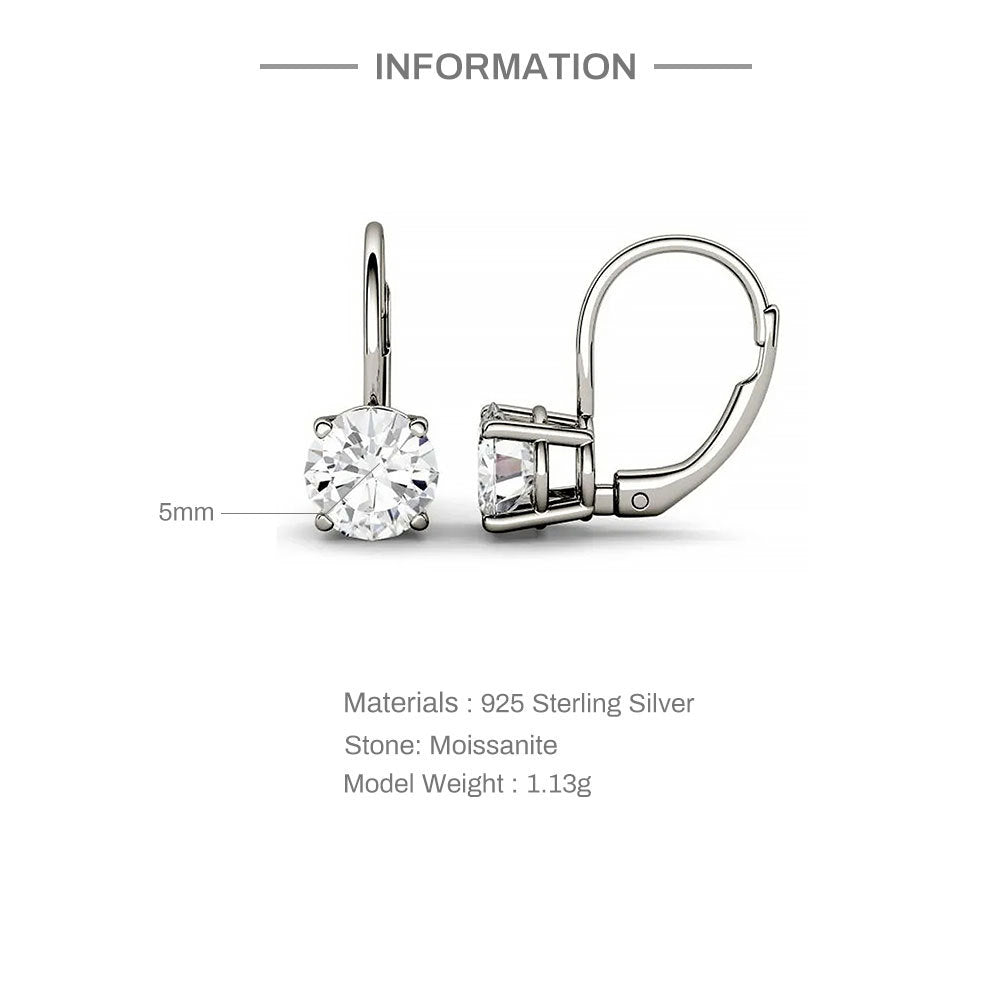 1-Carat Moissanite Four-Prong Earrings – image 5