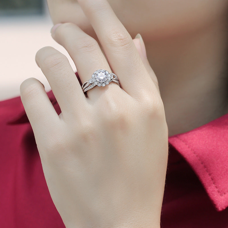 1-Carat Moissanite Ring YCR418 – wholesale moissanite rings