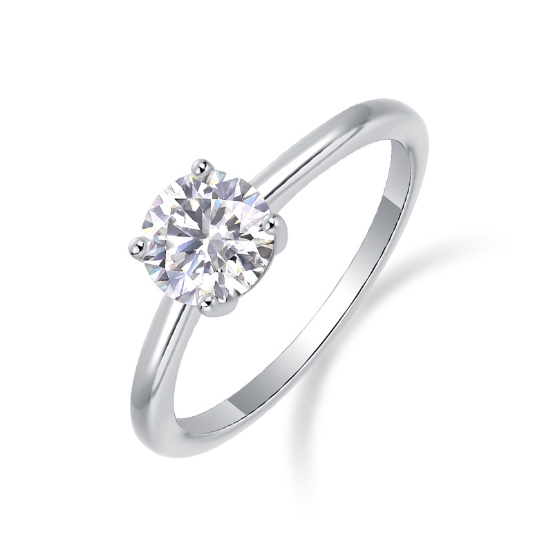1-Carat Moissanite Solid-Band Ring