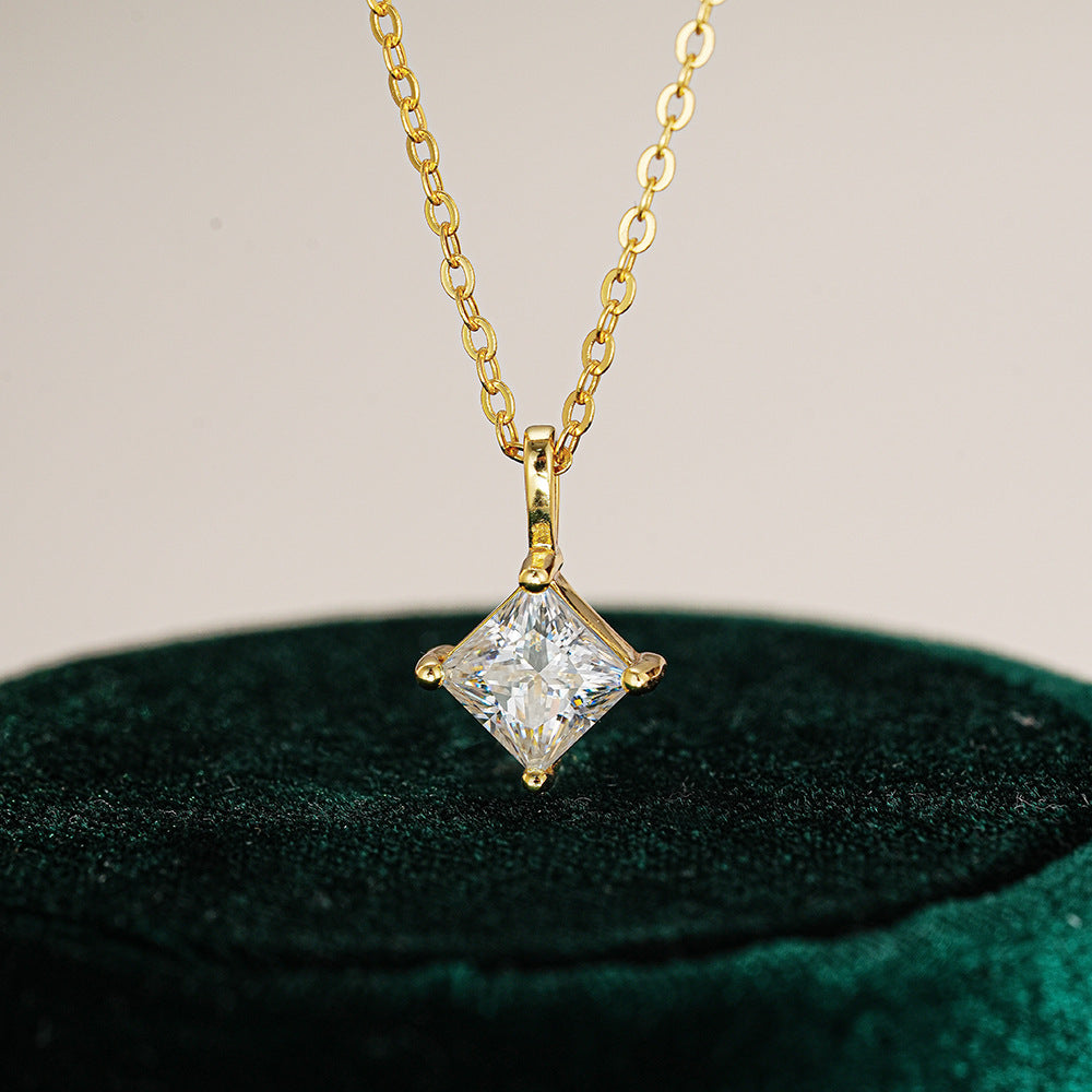Princess Cut Moissanite Pendant Necklace – wholesale moissanite jewelry