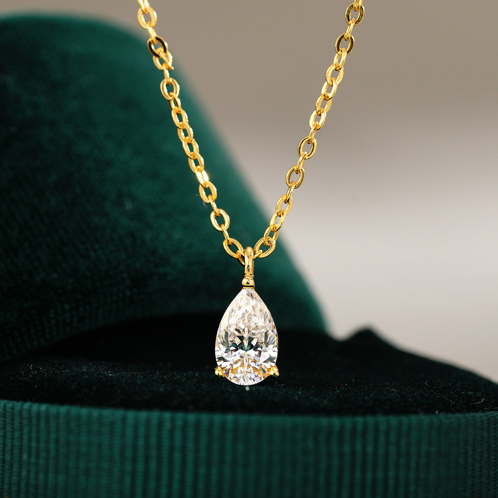 Pear Cut Moissanite Solitaire Pendant – image 4