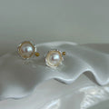 925 sterling silver freshwater pearl earrings - silvery