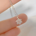 925 sterling silver floral pendant necklace - silvery