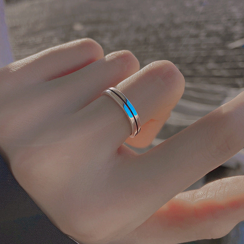 925 sterling silver open ring - silvery