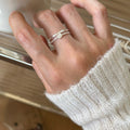 S925 Silver Sparkling Zirconia Ring - Silvery
