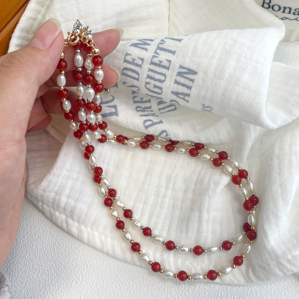 S925 Silver Freshwater Pearl Bead Necklace