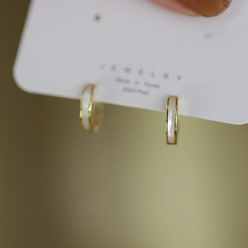 S925 Silver Shell Circle Earrings