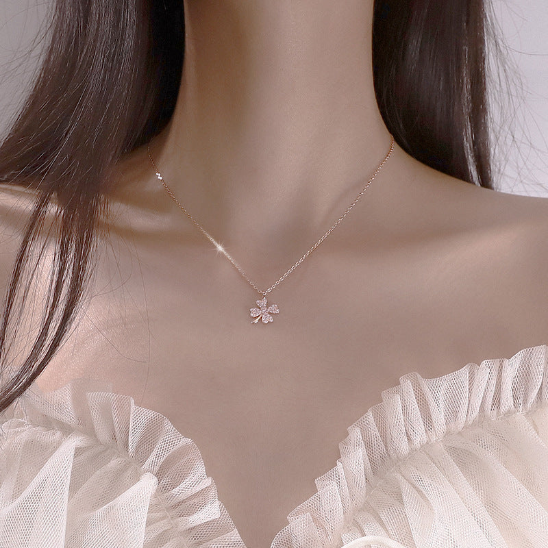 S925 sterling silver zircon necklace