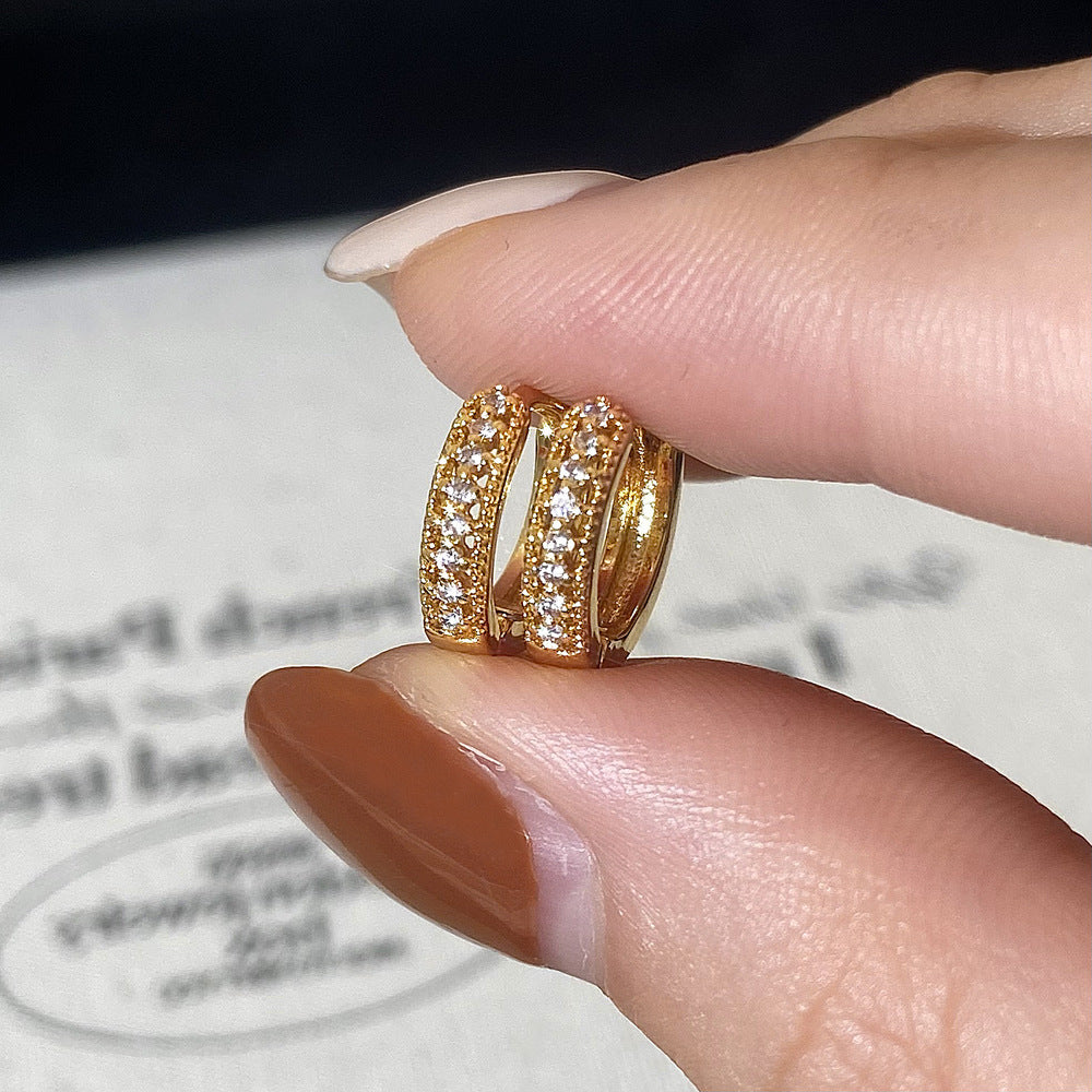925 sterling silver ear buckle - golden